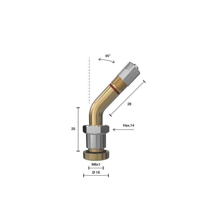 1392 Valve tubeless poids lourd turing 90 pour capteur jante tol