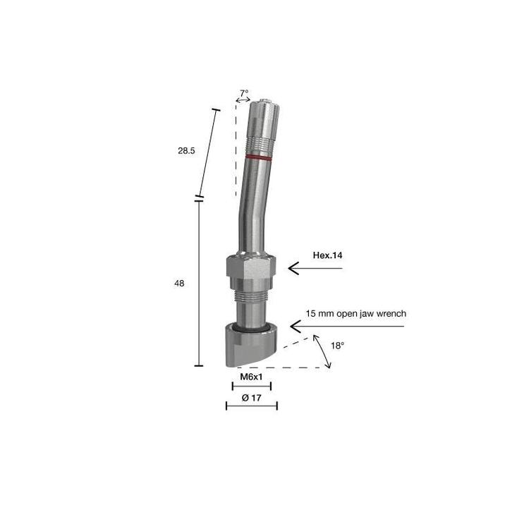 1393D Valve tubeless poids lourd Alcoa pour capteur