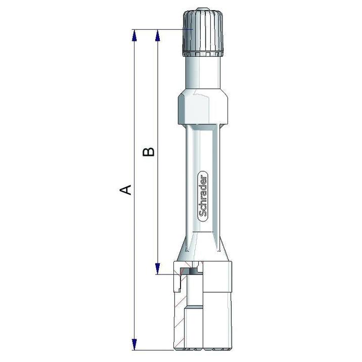 42218-68 Rallonge Schrader PVC 180Mm Gris