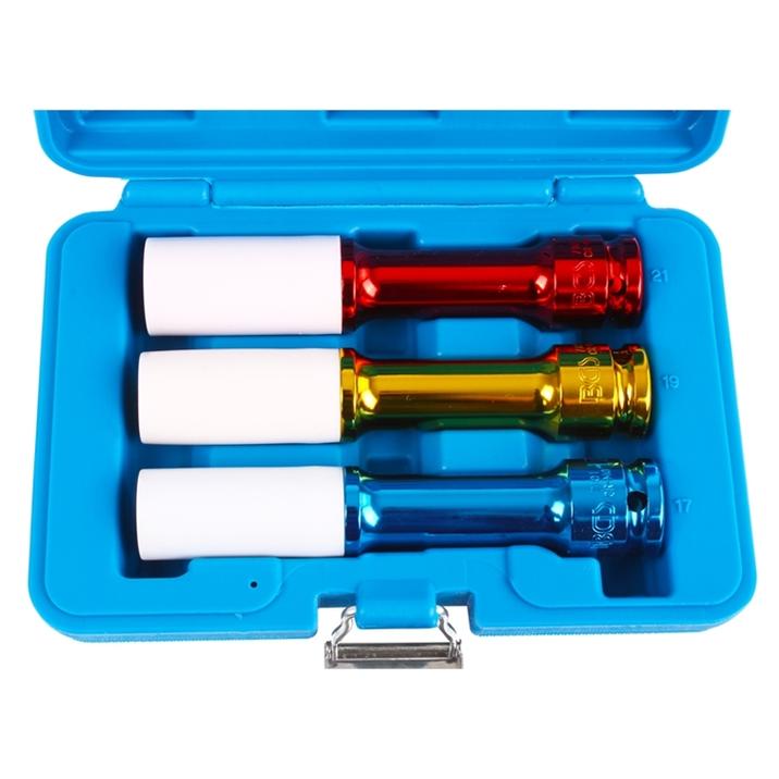 Krachtdoppen set 17-19-21mm extra lang 150mm met teflon