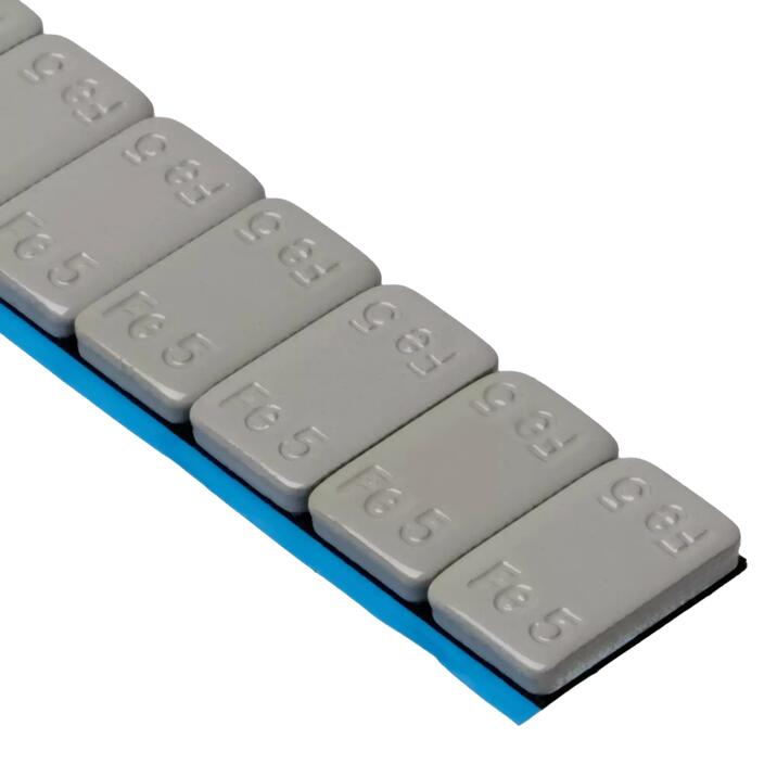 Kleefgewichten zilver coated 12x5gr (100 strip van 60gr) FL blue tape 